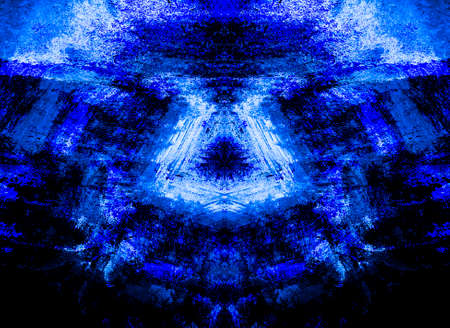 Blue Black White Aged Grunge Wall Background. Navy Old Weathered Peeled Painted Plaster Backdrop. Abstract Antique Cracked Stain Texture Background. Damaged Retro Stucco Scratched Patternの写真素材