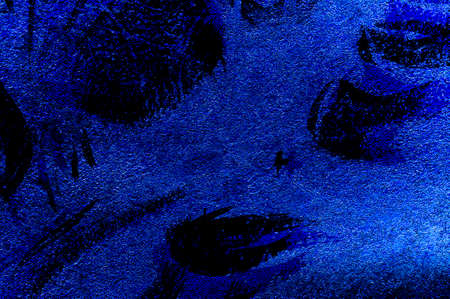 Blue Black White Aged Grunge Wall Background. Navy Old Weathered Peeled Painted Plaster Backdrop. Abstract Antique Cracked Stain Texture Background. Damaged Retro Stucco Scratched Patternの写真素材