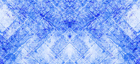 Blue Black White Aged Grunge Wall Background. Navy Old Weathered Peeled Painted Plaster Backdrop....