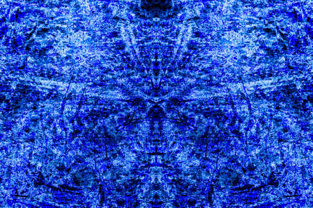 Blue Black White Aged Grunge Wall Background. Navy Old Weathered Peeled Painted Plaster Backdrop. Abstract Antique Cracked Stain Texture Background. Damaged Retro Stucco Scratched Patternの写真素材