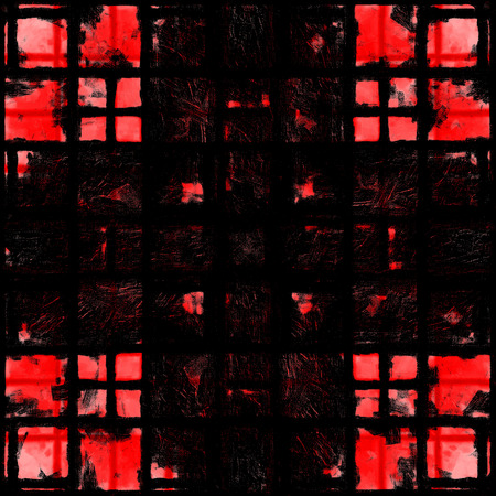 Red Black White Aged Grunge Wall Background. Old Weathered Peeled Painted Plaster Backdrop. Reddish Abstract Antique Cracked Stain Texture Background. Damaged Retro Stucco Scratched Patternの写真素材