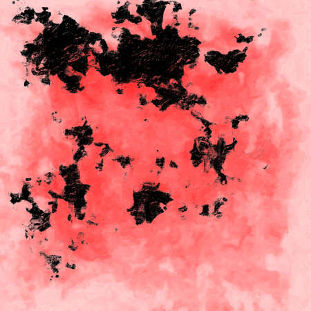 Red Black White Aged Grunge Wall Background. Old Weathered Peeled Painted Plaster Backdrop. Reddish Abstract Antique Cracked Stain Texture Background. Damaged Retro Stucco Scratched Patternの写真素材