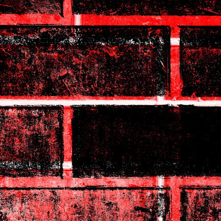 Red Black White Aged Grunge Wall Background. Old Weathered Peeled Painted Plaster Backdrop. Reddish Abstract Antique Cracked Stain Texture Background. Damaged Retro Stucco Scratched Patternの写真素材