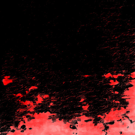 Red Black White Aged Grunge Wall Background. Old Weathered Peeled Painted Plaster Backdrop. Reddish Abstract Antique Cracked Stain Texture Background. Damaged Retro Stucco Scratched Patternの写真素材