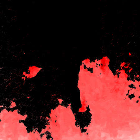 Red Black White Aged Grunge Wall Background. Old Weathered Peeled Painted Plaster Backdrop. Reddish Abstract Antique Cracked Stain Texture Background. Damaged Retro Stucco Scratched Patternの写真素材