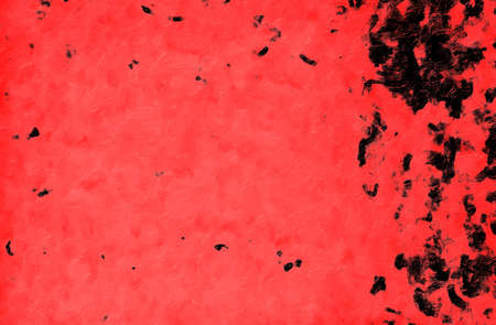 Red Black White Aged Grunge Wall Background. Old Weathered Peeled Painted Plaster Backdrop. Reddish Abstract Antique Cracked Stain Texture Background. Damaged Retro Stucco Scratched Patternの写真素材