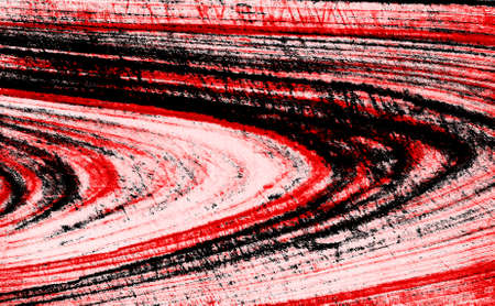 Red Black White Aged Grunge Wall Background. Old Weathered Peeled Painted Plaster Backdrop. Reddish Abstract Antique Cracked Stain Texture Background. Damaged Retro Stucco Scratched Patternの写真素材