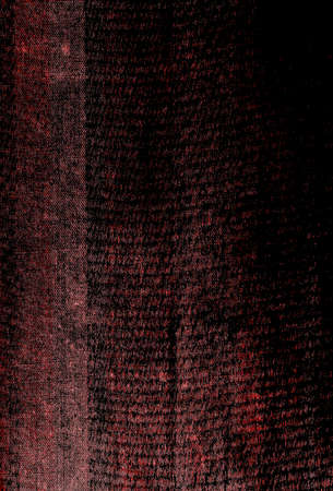 Red Black White Aged Grunge Wall Background. Old Weathered Peeled Painted Plaster Backdrop. Reddish Abstract Antique Cracked Stain Texture Background. Damaged Retro Stucco Scratched Patternの写真素材