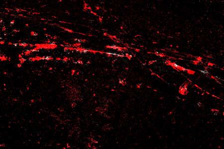 Red Black White Aged Grunge Wall Background. Old Weathered Peeled Painted Plaster Backdrop. Reddish Abstract Antique Cracked Stain Texture Background. Damaged Retro Stucco Scratched Patternの写真素材