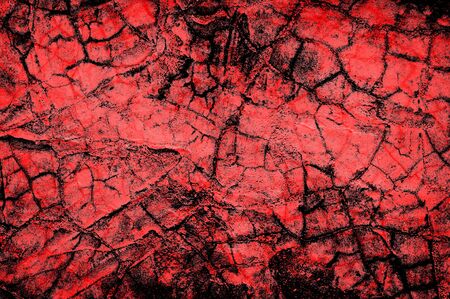 Red Black White Aged Grunge Wall Background. Old Weathered Peeled Painted Plaster Backdrop. Reddish Abstract Antique Cracked Stain Texture Background. Damaged Retro Stucco Scratched Patternの写真素材