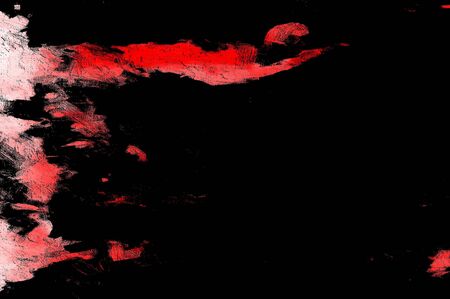 Red Black White Aged Grunge Wall Background. Old Weathered Peeled Painted Plaster Backdrop. Reddish Abstract Antique Cracked Stain Texture Background. Damaged Retro Stucco Scratched Patternの写真素材