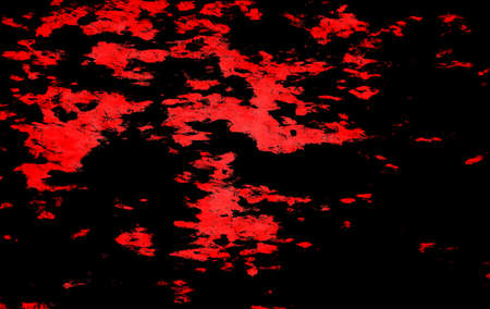 Red Black White Aged Grunge Wall Background. Old Weathered Peeled Painted Plaster Backdrop. Reddish Abstract Antique Cracked Stain Texture Background. Damaged Retro Stucco Scratched Patternの写真素材