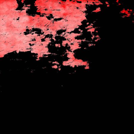 Red Black White Aged Grunge Wall Background. Old Weathered Peeled Painted Plaster Backdrop. Reddish Abstract Antique Cracked Stain Texture Background. Damaged Retro Stucco Scratched Patternの写真素材