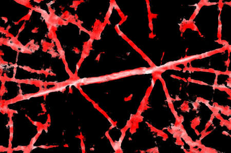 Red Black White Aged Grunge Wall Background. Old Weathered Peeled Painted Plaster Backdrop. Reddish...