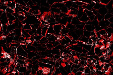 Red Black White Aged Grunge Wall Background. Old Weathered Peeled Painted Plaster Backdrop. Reddish Abstract Antique Cracked Stain Texture Background. Damaged Retro Stucco Scratched Patternの写真素材