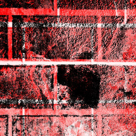 Red Black White Aged Grunge Wall Background. Old Weathered Peeled Painted Plaster Backdrop. Reddish Abstract Antique Cracked Stain Texture Background. Damaged Retro Stucco Scratched Patternの写真素材