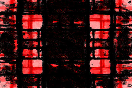 Red Black White Aged Grunge Wall Background. Old Weathered Peeled Painted Plaster Backdrop. Reddish...