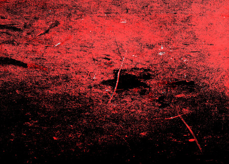 Red Black White Aged Grunge Wall Background. Old Weathered Peeled Painted Plaster Backdrop. Reddish Abstract Antique Cracked Stain Texture Background. Damaged Retro Stucco Scratched Patternの写真素材