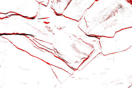 Red Black White Aged Grunge Wall Background. Old Weathered Peeled Painted Plaster Backdrop. Reddish Abstract Antique Cracked Stain Texture Background. Damaged Retro Stucco Scratched Patternの写真素材