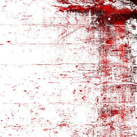 Red Black White Aged Grunge Wall Background. Old Weathered Peeled Painted Plaster Backdrop. Reddish Abstract Antique Cracked Stain Texture Background. Damaged Retro Stucco Scratched Patternの写真素材