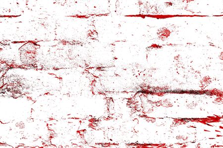 Red Black White Aged Grunge Wall Background. Old Weathered Peeled Painted Plaster Backdrop. Reddish Abstract Antique Cracked Stain Texture Background. Damaged Retro Stucco Scratched Patternの写真素材