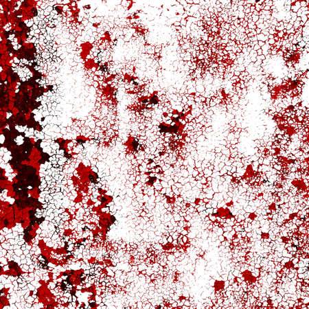 Red Black White Aged Grunge Wall Background. Old Weathered Peeled Painted Plaster Backdrop. Reddish Abstract Antique Cracked Stain Texture Background. Damaged Retro Stucco Scratched Patternの写真素材