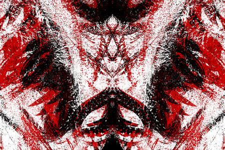 Red Black White Aged Grunge Wall Background. Old Weathered Peeled Painted Plaster Backdrop. Reddish Abstract Antique Cracked Stain Texture Background. Damaged Retro Stucco Scratched Patternの写真素材