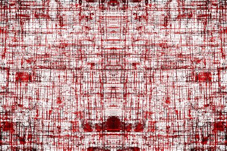 Red Black White Aged Grunge Wall Background. Old Weathered Peeled Painted Plaster Backdrop. Reddish Abstract Antique Cracked Stain Texture Background. Damaged Retro Stucco Scratched Patternの写真素材