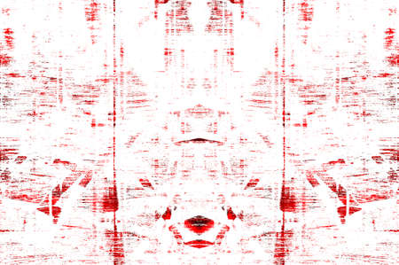 Red Black White Aged Grunge Wall Background. Old Weathered Peeled Painted Plaster Backdrop. Reddish...
