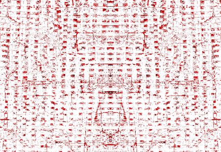 Red Black White Aged Grunge Wall Background. Old Weathered Peeled Painted Plaster Backdrop. Reddish Abstract Antique Cracked Stain Texture Background. Damaged Retro Stucco Scratched Patternの写真素材
