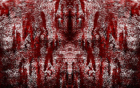Red Black White Aged Grunge Wall Background. Old Weathered Peeled Painted Plaster Backdrop. Reddish...