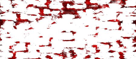 Red Black White Aged Grunge Wall Background. Old Weathered Peeled Painted Plaster Backdrop. Reddish Abstract Antique Cracked Stain Texture Background. Damaged Retro Stucco Scratched Patternの写真素材