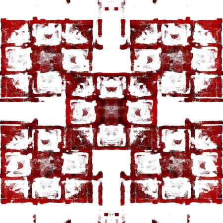 Red Black White Aged Grunge Wall Background. Old Weathered Peeled Painted Plaster Backdrop. Reddish...