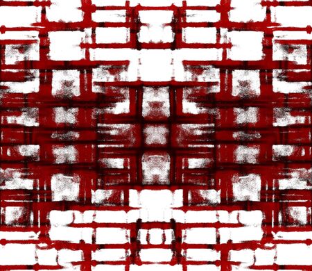 Red Black White Aged Grunge Wall Background. Old Weathered Peeled Painted Plaster Backdrop. Reddish...