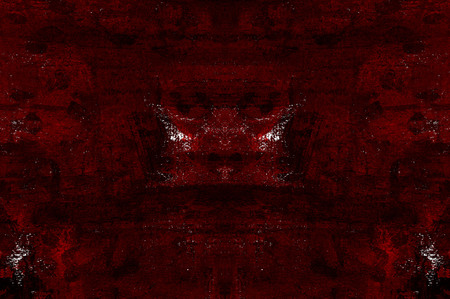 Red Black White Aged Grunge Wall Background. Old Weathered Peeled Painted Plaster Backdrop. Reddish Abstract Antique Cracked Stain Texture Background. Damaged Retro Stucco Scratched Patternの写真素材