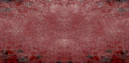 Red Black White Aged Grunge Wall Background. Old Weathered Peeled Painted Plaster Backdrop. Reddish Abstract Antique Cracked Stain Texture Background. Damaged Retro Stucco Scratched Patternの写真素材