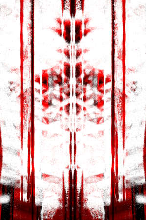 Red Black White Aged Grunge Wall Background. Old Weathered Peeled Painted Plaster Backdrop. Reddish Abstract Antique Cracked Stain Texture Background. Damaged Retro Stucco Scratched Patternの写真素材