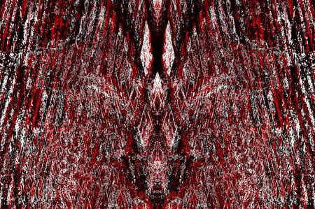 Red Black White Aged Grunge Wall Background. Old Weathered Peeled Painted Plaster Backdrop. Reddish Abstract Antique Cracked Stain Texture Background. Damaged Retro Stucco Scratched Patternの写真素材