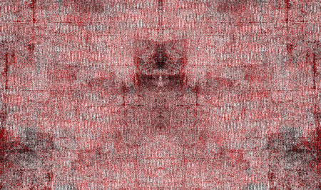 Red Black White Aged Grunge Wall Background. Old Weathered Peeled Painted Plaster Backdrop. Reddish Abstract Antique Cracked Stain Texture Background. Damaged Retro Stucco Scratched Patternの写真素材