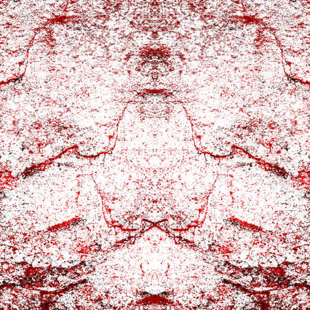 Red Black White Aged Grunge Wall Background. Old Weathered Peeled Painted Plaster Backdrop. Reddish Abstract Antique Cracked Stain Texture Background. Damaged Retro Stucco Scratched Patternの写真素材