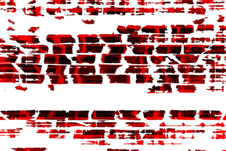 Red Black White Aged Grunge Wall Background. Old Weathered Peeled Painted Plaster Backdrop. Reddish Abstract Antique Cracked Stain Texture Background. Damaged Retro Stucco Scratched Patternの写真素材