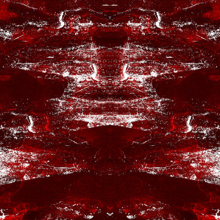 Red Black White Aged Grunge Wall Background. Old Weathered Peeled Painted Plaster Backdrop. Reddish Abstract Antique Cracked Stain Texture Background. Damaged Retro Stucco Scratched Patternの写真素材