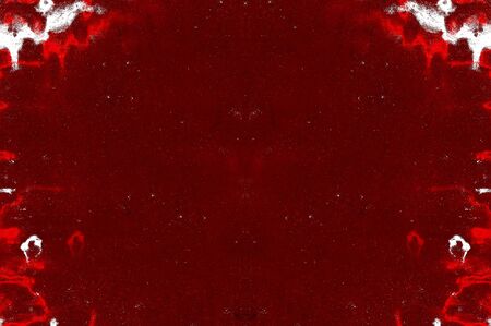 Red Black White Aged Grunge Wall Background. Old Weathered Peeled Painted Plaster Backdrop. Reddish Abstract Antique Cracked Stain Texture Background. Damaged Retro Stucco Scratched Patternの写真素材