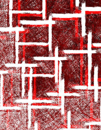 Red Black White Aged Grunge Wall Background. Old Weathered Peeled Painted Plaster Backdrop. Reddish...