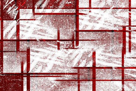 Red Black White Aged Grunge Wall Background. Old Weathered Peeled Painted Plaster Backdrop. Reddish...