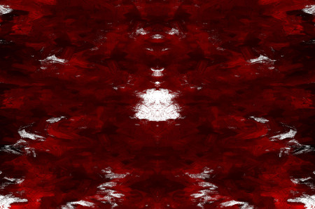 Red Black White Aged Grunge Wall Background. Old Weathered Peeled Painted Plaster Backdrop. Reddish Abstract Antique Cracked Stain Texture Background. Damaged Retro Stucco Scratched Patternの写真素材