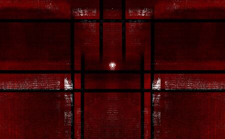 Red Black White Aged Grunge Wall Background. Old Weathered Peeled Painted Plaster Backdrop. Reddish Abstract Antique Cracked Stain Texture Background. Damaged Retro Stucco Scratched Patternの写真素材