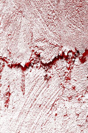 Red Black White Aged Grunge Wall Background. Old Weathered Peeled Painted Plaster Backdrop. Reddish Abstract Antique Cracked Stain Texture Background. Damaged Retro Stucco Scratched Patternの写真素材