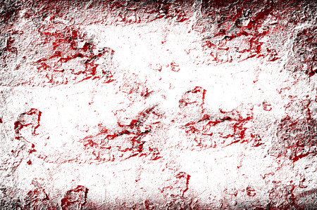 Red Black White Aged Grunge Wall Background. Old Weathered Peeled Painted Plaster Backdrop. Reddish Abstract Antique Cracked Stain Texture Background. Damaged Retro Stucco Scratched Patternの写真素材