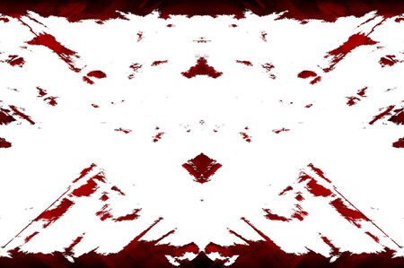 Red Black White Aged Grunge Wall Background. Old Weathered Peeled Painted Plaster Backdrop. Reddish Abstract Antique Cracked Stain Texture Background. Damaged Retro Stucco Scratched Patternの写真素材